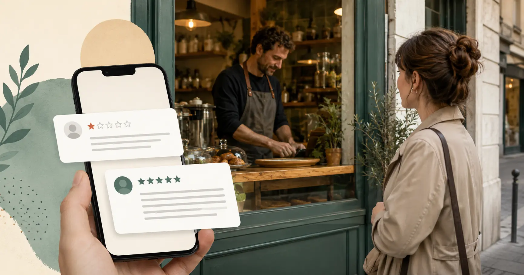 Recensioni negative Google e risposta di una piccola attività letta da un futuro cliente